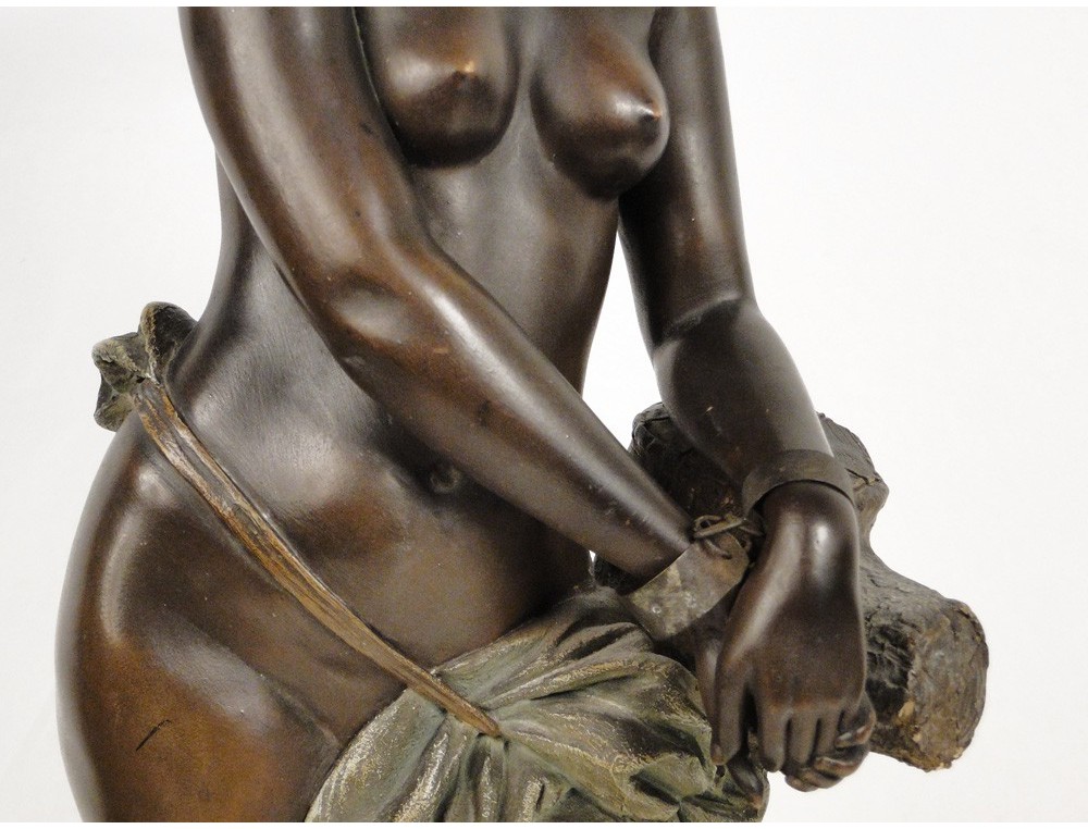 Black Slave Woman statue sculpture by 19th Goldscheider