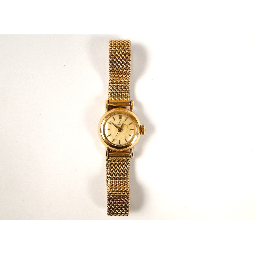 Montre bracelet de femme en or massif 18 carats, Eterna-matic suisse ...