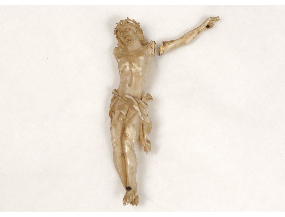 Christ carved ivory crucifix cross century