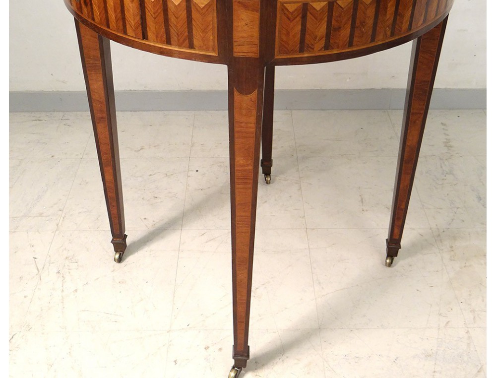 Table bouillotte Louis XVI marqueterie marbre blanc laiton doré XIXème -> Marbre Blanc Dorure Metal Table Table bouillotte Louis XVI marqueterie marbre blanc laiton doré XIXème -> Marbre Blanc Dorure Metal Table
