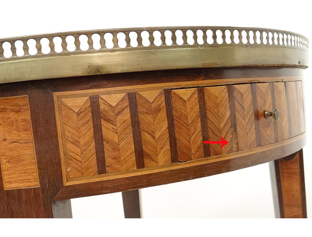 Table bouillotte Louis XVI marqueterie marbre blanc laiton doré XIXème -> Marbre Blanc Dorure Metal Table Table bouillotte Louis XVI marqueterie marbre blanc laiton doré XIXème -> Marbre Blanc Dorure Metal Table