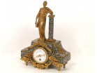 Pendule en bronze doré et marbre, femme antique, 19e