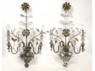 Paire appliques cristal Maison Baguès, modèle vase fleuris, Art Deco, 1930