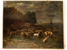 HST Troupeau de moutons Barbizon Charles-Emile Jacque 19e