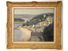 HST Peinture Village bord de mer Bretagne Schlumberger XXe