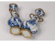 Pair small vases China porcelain white-blue women flowers Kangxi XVIII