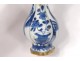 Pair small vases China porcelain white-blue women flowers Kangxi XVIII