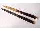 2 travel knives with golden fruit Langlois Coutelier King XVIIIth century