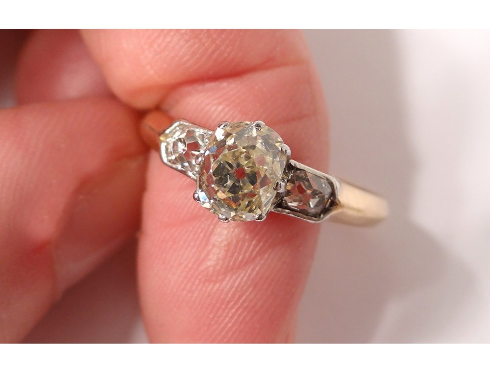 Sterling Silver Ring 18K Oval Diamond Engagement Ring 0  