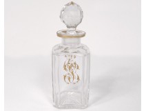 Carafe with liqueur carved crystal Baccarat monogram gilding 19th century