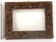 Pair of carved wooden carved foliage flowers antique frame 19th century