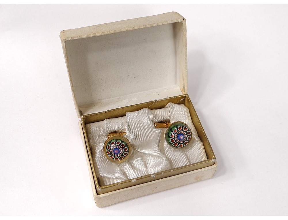 Paire De Boutons De Manchettes Vintage Métal Doré – Ancien Modèle élégant