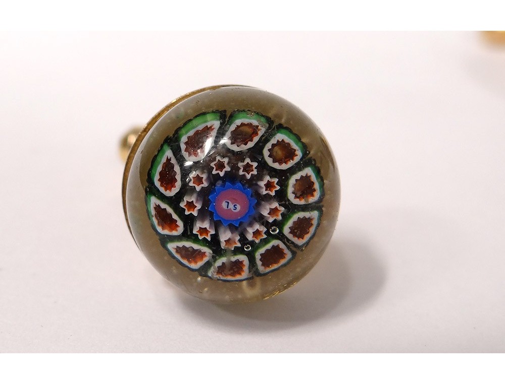 Paire De Boutons De Manchettes Vintage En Métal Doré - Occasion Très Bon état - Origine France