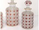 3 bottles of toilet crystal carved Baccarat XIXth century