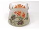 Vase glass paste enameled flowers signed J. Michel Paris 20th century