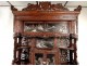 Japanese cabinet Shodana wood carved lacquered snow landscapes signed Meiji 19th
