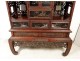 Japanese cabinet Shodana wood carved lacquered snow landscapes signed Meiji 19th
