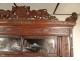 Japanese cabinet Shodana wood carved lacquered snow landscapes signed Meiji 19th