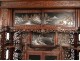 Japanese cabinet Shodana wood carved lacquered snow landscapes signed Meiji 19th