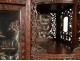 Japanese cabinet Shodana wood carved lacquered snow landscapes signed Meiji 19th