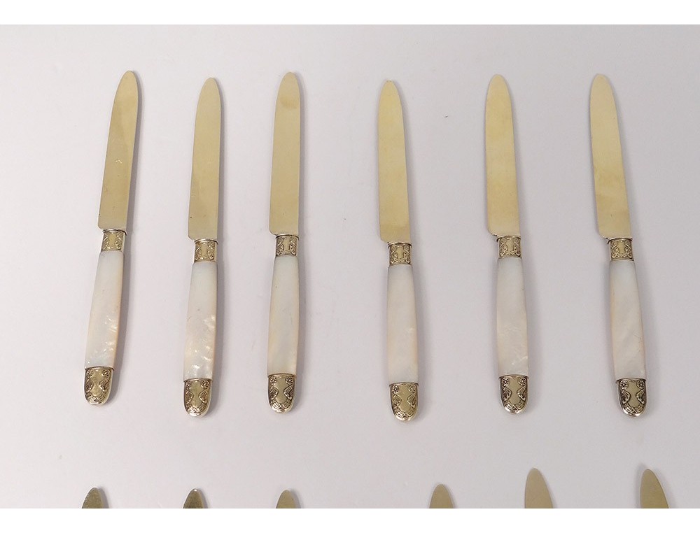 10 Couteaux à Frut Manche Lame Argent 950 Mnerve St Lous XV