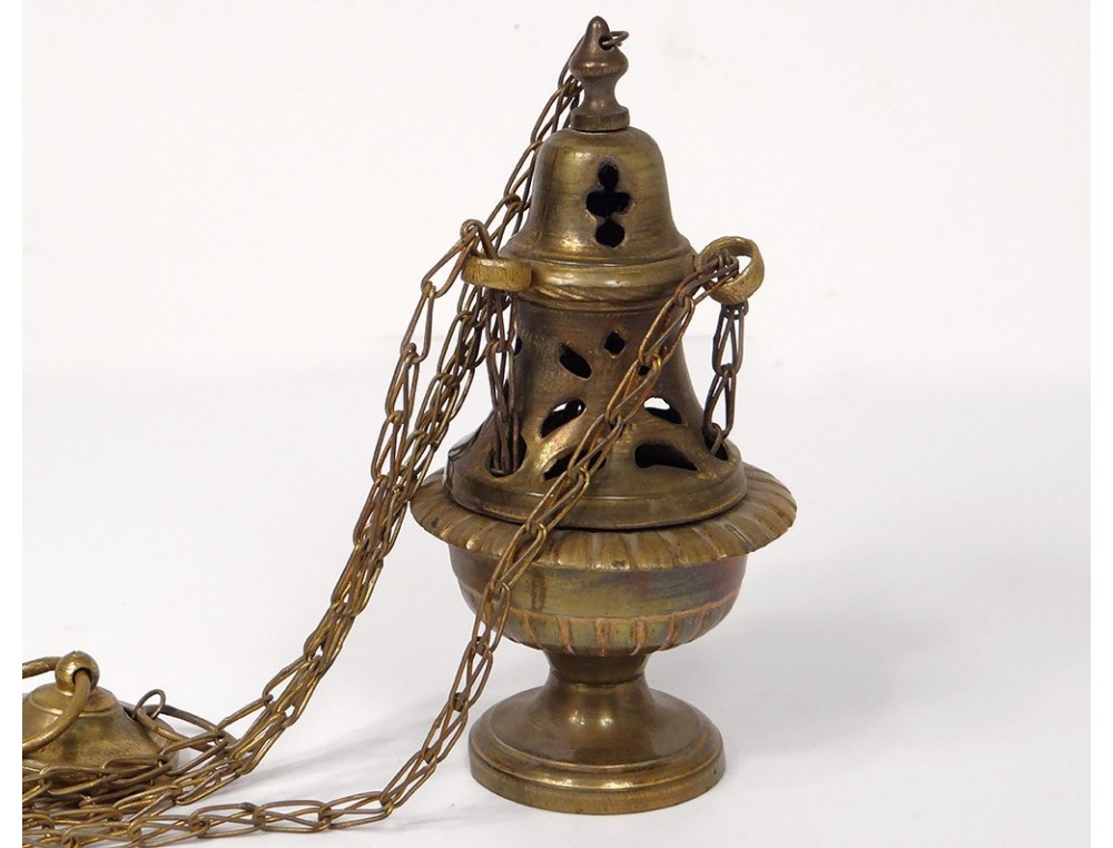 Ancient censer of antique bronze church french censer 20th century