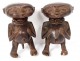 Couple statues fetish protectors Pygmy wood carved Cameroon Africa