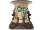 Lamp Chinese porcelain vase Nanjing 19th century soldier figures