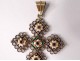 Bressane cross pendant silver vermeil enamel stone jewelry 19th century