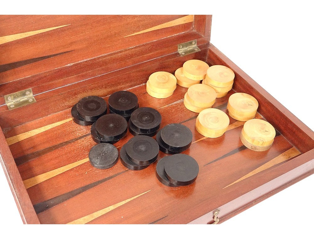 Ancienne Boîte de Jeu de Jacquet backgammon en Bois Jeu de Dame Ancienne Boîte de Jeu de Jacquet backgammon en Bois Jeu de Dame
