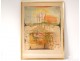 Lithograhie René Carcan Le Réveil composition landscape sun herd XXth