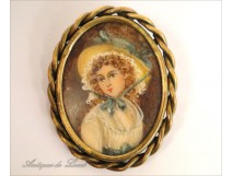Miniature painted, Girl with Hat, XX