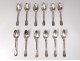 12 spoons solid silver coffee net Minerva goldsmith Cottat monogram 19th