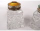 Pair of crystal salt shakers sterling silver enamel norwegian Norway twentieth