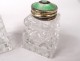 Pair of crystal salt shakers sterling silver enamel norwegian Norway twentieth