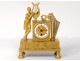 Clock gilded bronze god Apollo musician lyre harp Restoration nineteenth