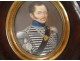 Portrait miniature Captain Hussard Legion of Honor Restoration Nineteenth