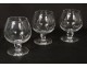 Series 6 cognac crystal glasses Daum France model Boléro twentieth century
