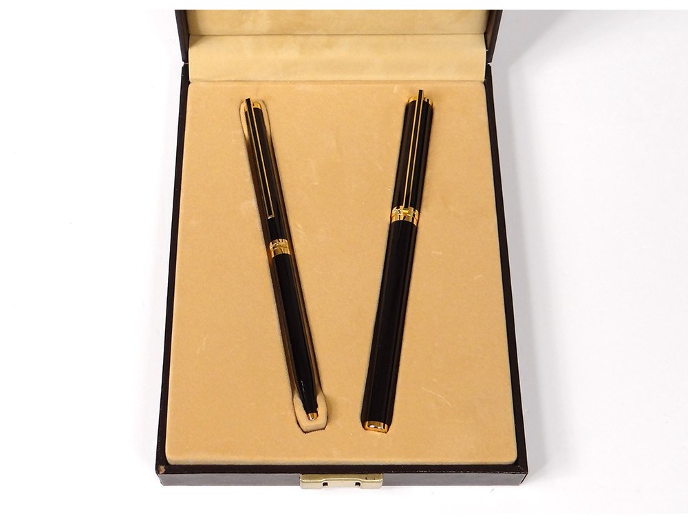 Stylo Plume S.T. Dupont Olympio - Laque De Chine Marron - Plume Or Fine - Très Bon état