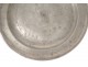 Flat round tin punch 1671 monogram seventeenth century