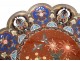 Pair of polylobed cloisonné enamels copper flowers birds nineteenth China
