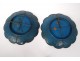 Pair of polylobed cloisonné enamels copper flowers birds nineteenth China