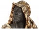 Sculpture bust orientalist black man Bedouin turban terracotta nineteenth