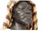 Sculpture bust orientalist black man Bedouin turban terracotta nineteenth