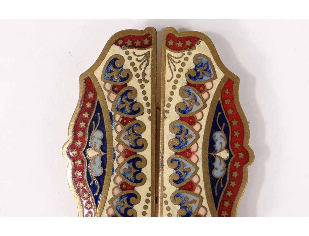 Boucle De Ceinture Ancienne Ovale En Métal - Motifs Floraux Roulés Et Pierre Polie Centrale - Occasion