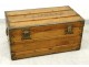 Travel trunk officer chest camphor brass gilt nineteenth century