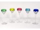 5 glasses porto crystal cut color Saint-Louis model Bristol twentieth