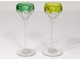 5 glasses porto crystal cut color Saint-Louis model Bristol twentieth