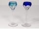 5 glasses porto crystal cut color Saint-Louis model Bristol twentieth