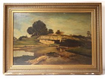 HST landscape painting Optevoz valve from apr. Daubigny Louvre painting twentieth